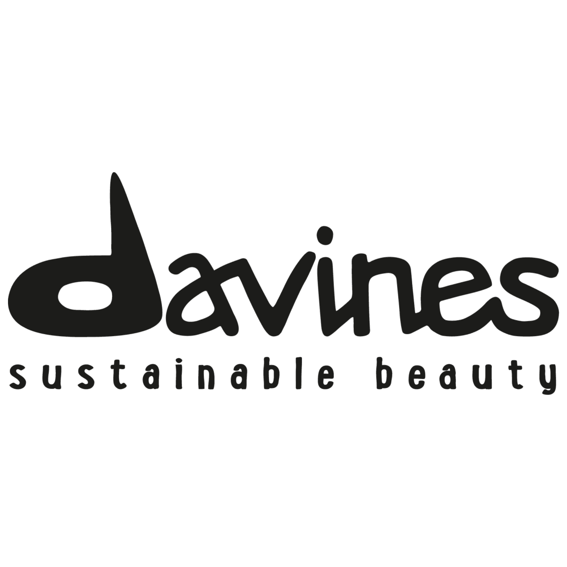 Logo of Davines with the tagline 'sustainable beauty' written underneath.